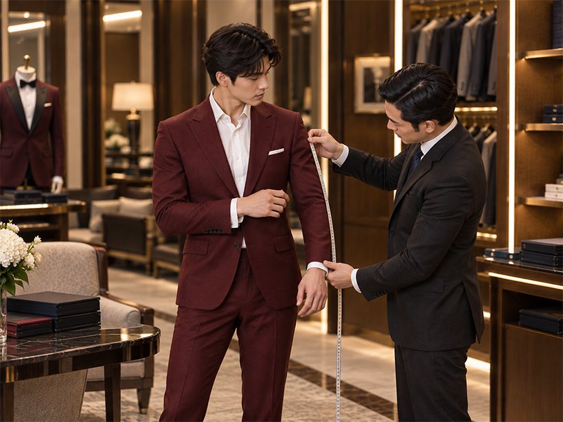 ขั้นตอนวัดตัวและลองชุดสูทที่ร้าน